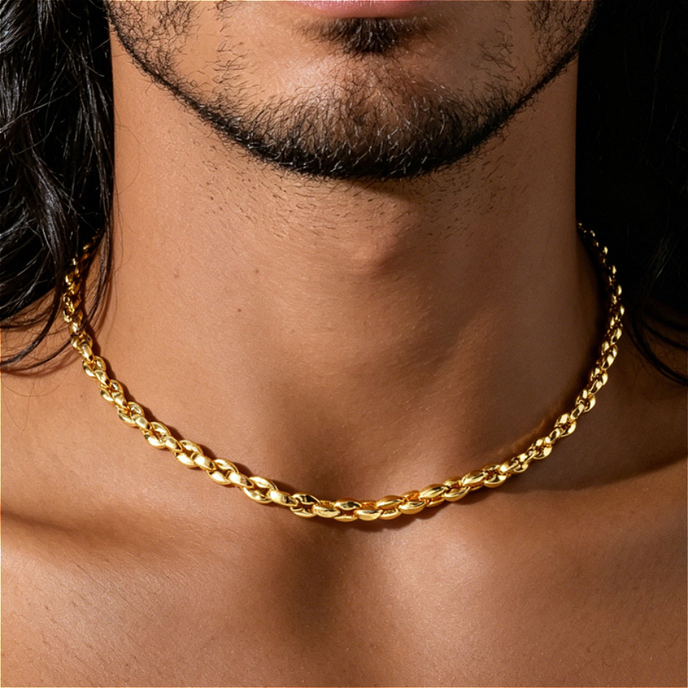 Nickel-Free Copper Golden Necklace, Versatile Design